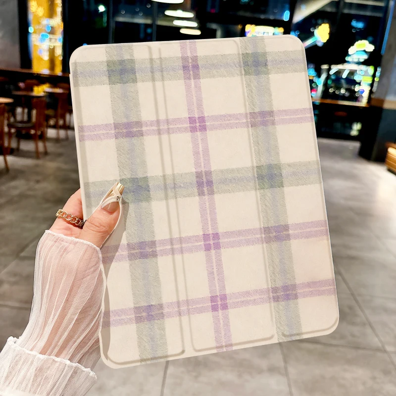 

Ins зеленый розовый чехол для планшета с клетчатым узором ДЛЯ iPad pro 10/11 дюймов 2020/6/7/8/Air 3-й/Air 4-го/9 поколения/Air 5-го поколения 2022