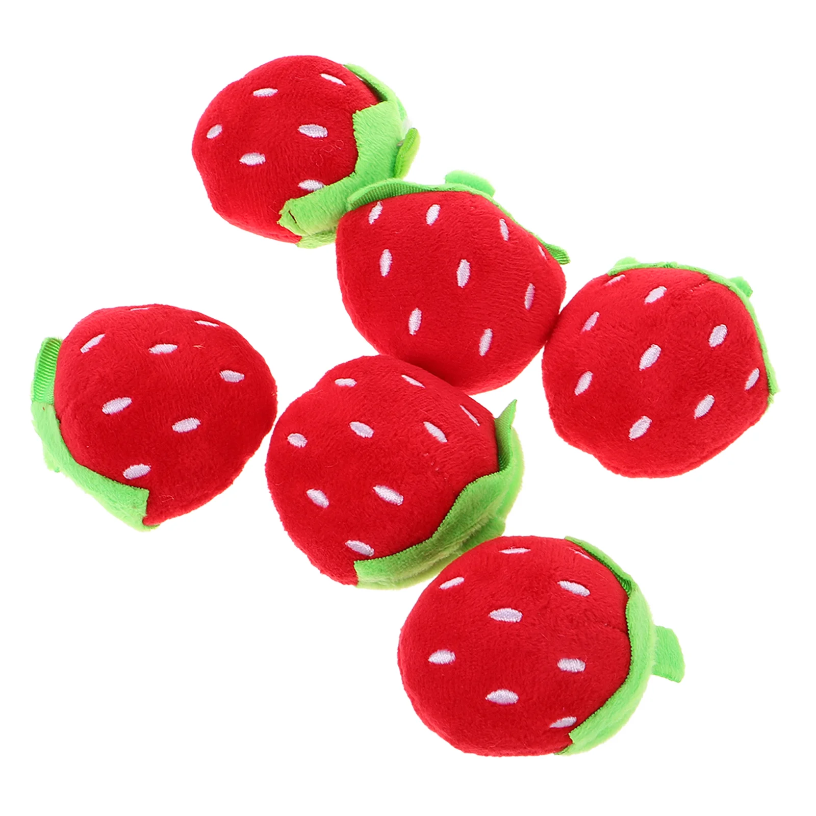 6 Pcs Plush Dolls Strawberry Baby Toys Pp Cotton Stuffed Fruit Pendants Soft Fruits