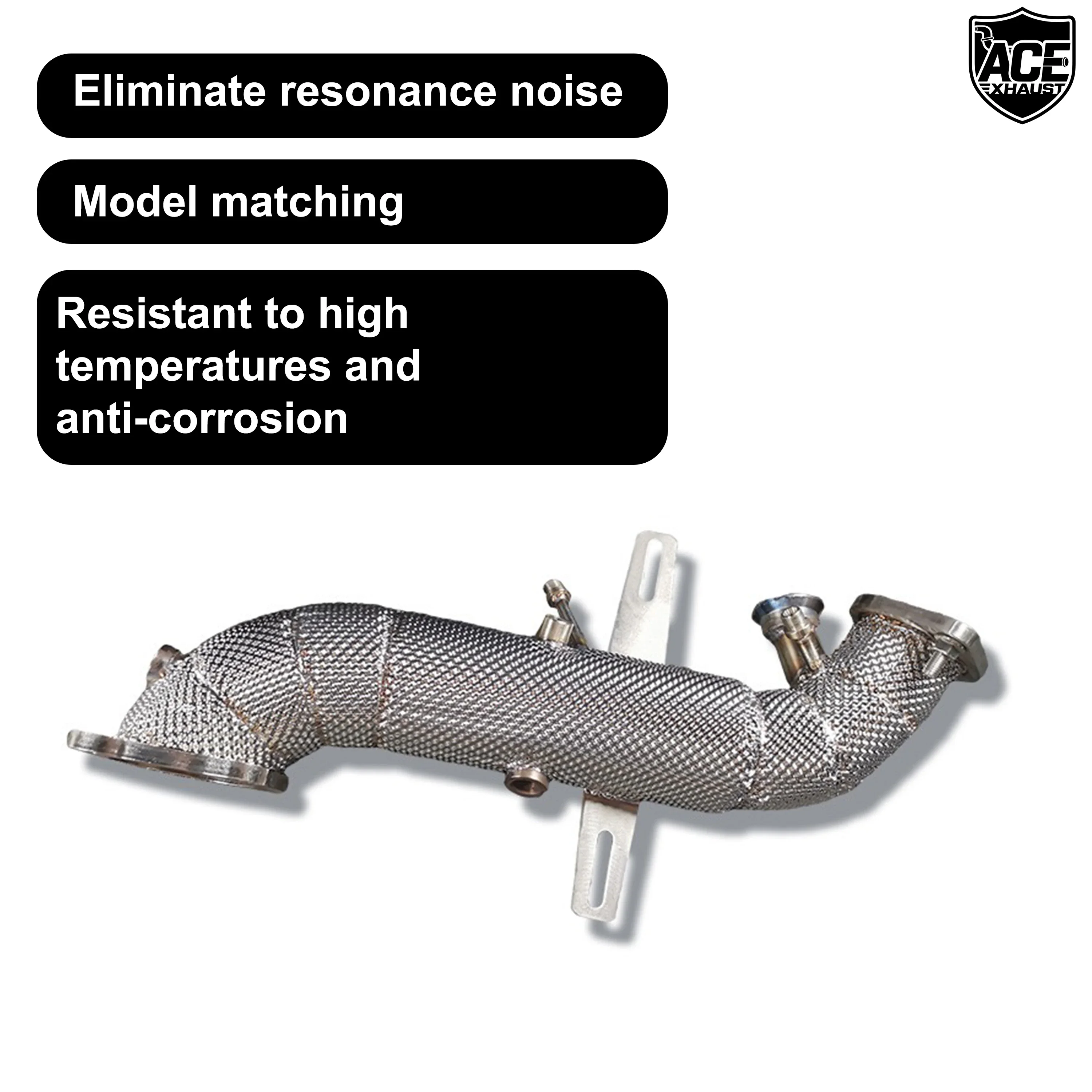 ACE Auspuffsysteme Katalysator-/Katalysatorloses Downpipe mit Hitzeschild für Alfa Romeo Giulia Stelvio 2.0T Hochwertiger Edelstahl SUS304 – Detail 6