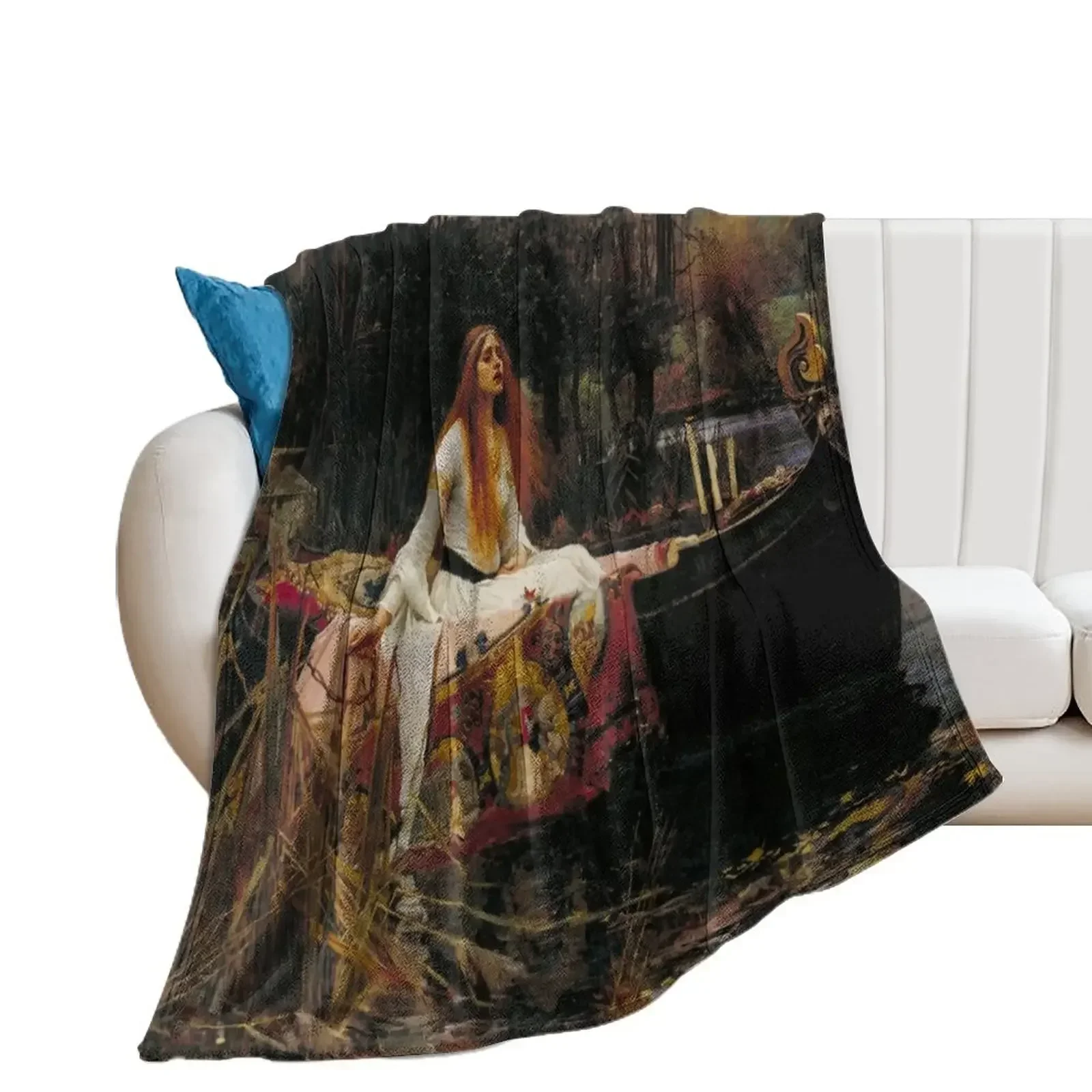 

The Lady of Shalott - John William Waterhouse Throw Blanket Hairys Furrys Luxury Designer Blankets