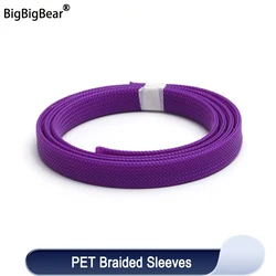 1~50m PET Braid Sleeves High Density Purple 2/4/6/8/10/12/14/16/20/25/30/40mm Insulated Snake Skin Sleeving Wire Wrap Sheath