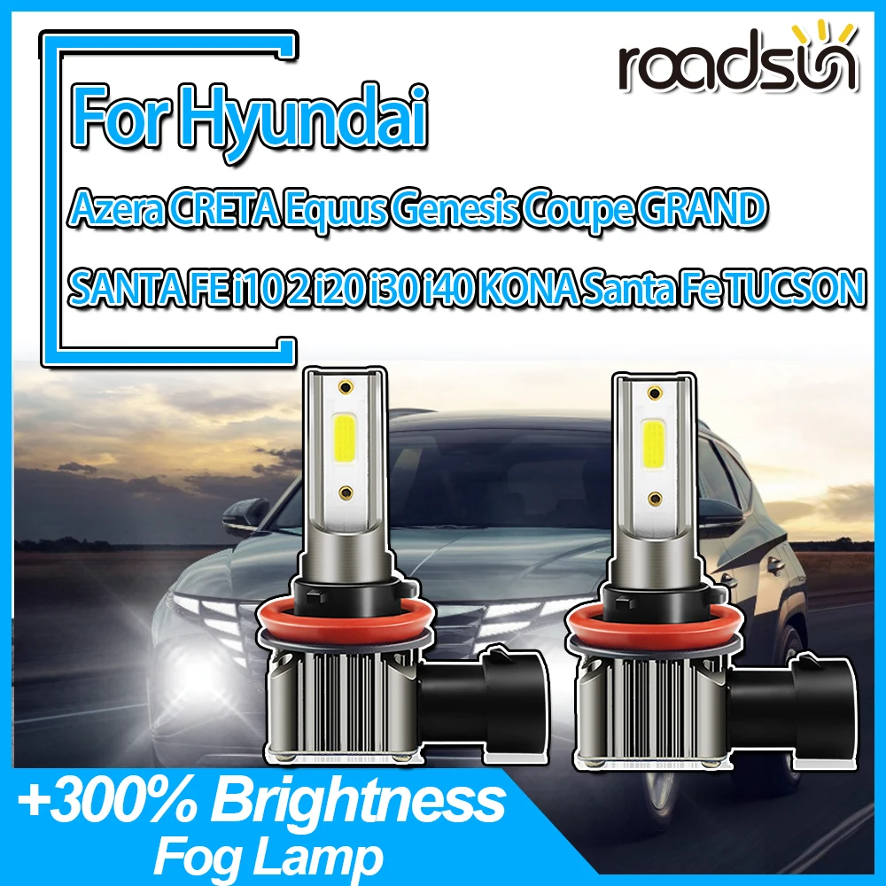 

2x Car 20000lm Bulbs Fog Light For Hyundai Azera CRETA Equus Genesis Coupe GRAND SANTA FE i10 2 i20 i30 i40 KONA Santa Fe TUCSON