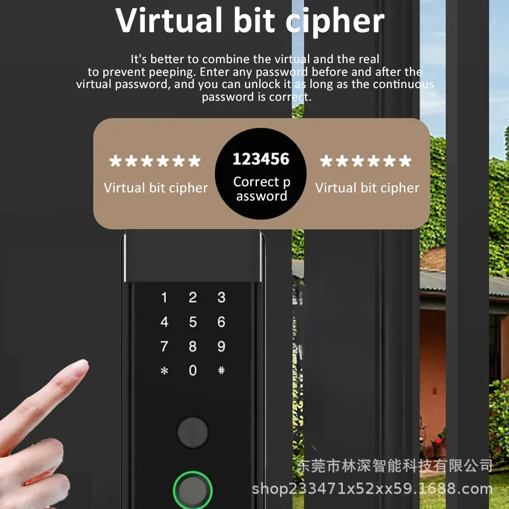 DurableBull Head Lock Graffiti Smart Lock Double Sided Waterproof Vintage Iron Door TongTong Lock Apartment Rental House Passwor view 4