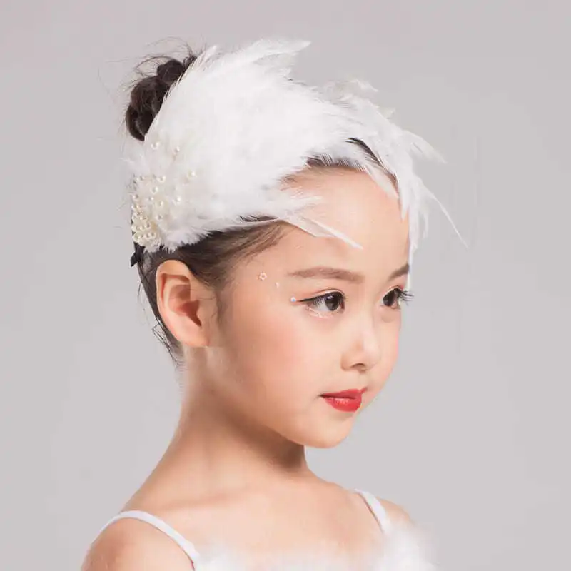 

Детский головной убор с балетными перьями «Лебединое озеро», головной убор принцессы ручной работы для балета и девочек, костюм, аксессуары для волос