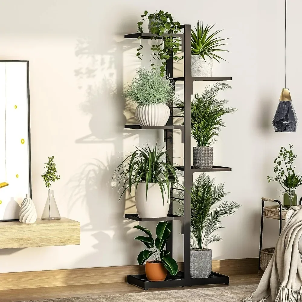 Plant Stand Indoor Tall Shelf - 6 Tier Adjustable Metal Plant Stands for Indoor and Outdoor & Multiple Plant Holder Table 7 Pot