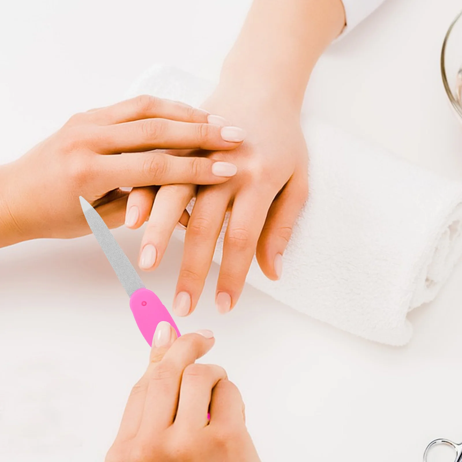 

6Pcs Nail File Double Sided Foldable Metal Nail Files for Natural Nails Portable Manicure Tools Women Travel Pedicure Set