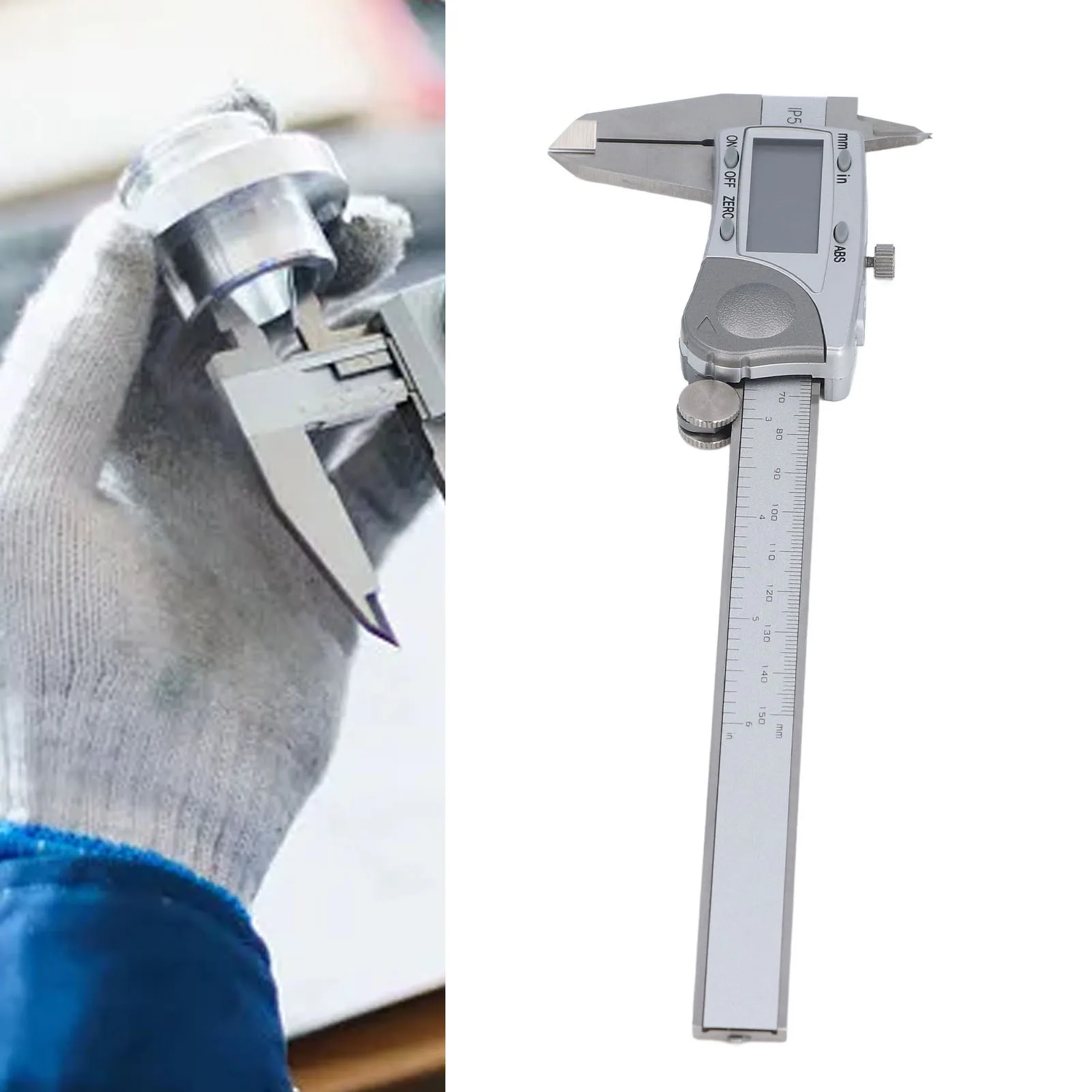 أداة قياس الفرجار الرقمي الصناعية الإلكترونية IP54 مقاوم للماء 0‐6in 0‐150mm المدى 0.0005in 0.005mm القرار