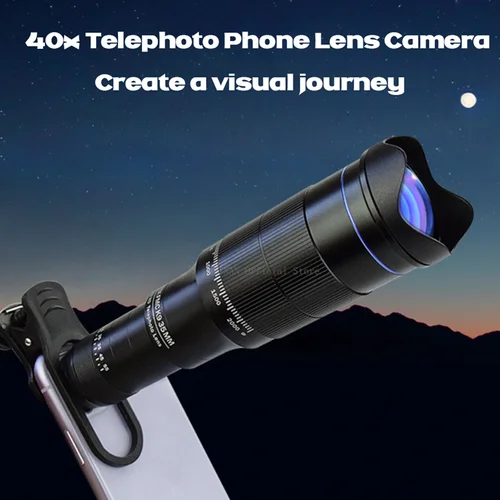Imagen 2 del producto Telescopio con Zoom HD 40X, teleobjetivo Monocular para cámara de teléfono, Mini telescopio de Metal, teleobjetivo móvil para acampar y turismo
