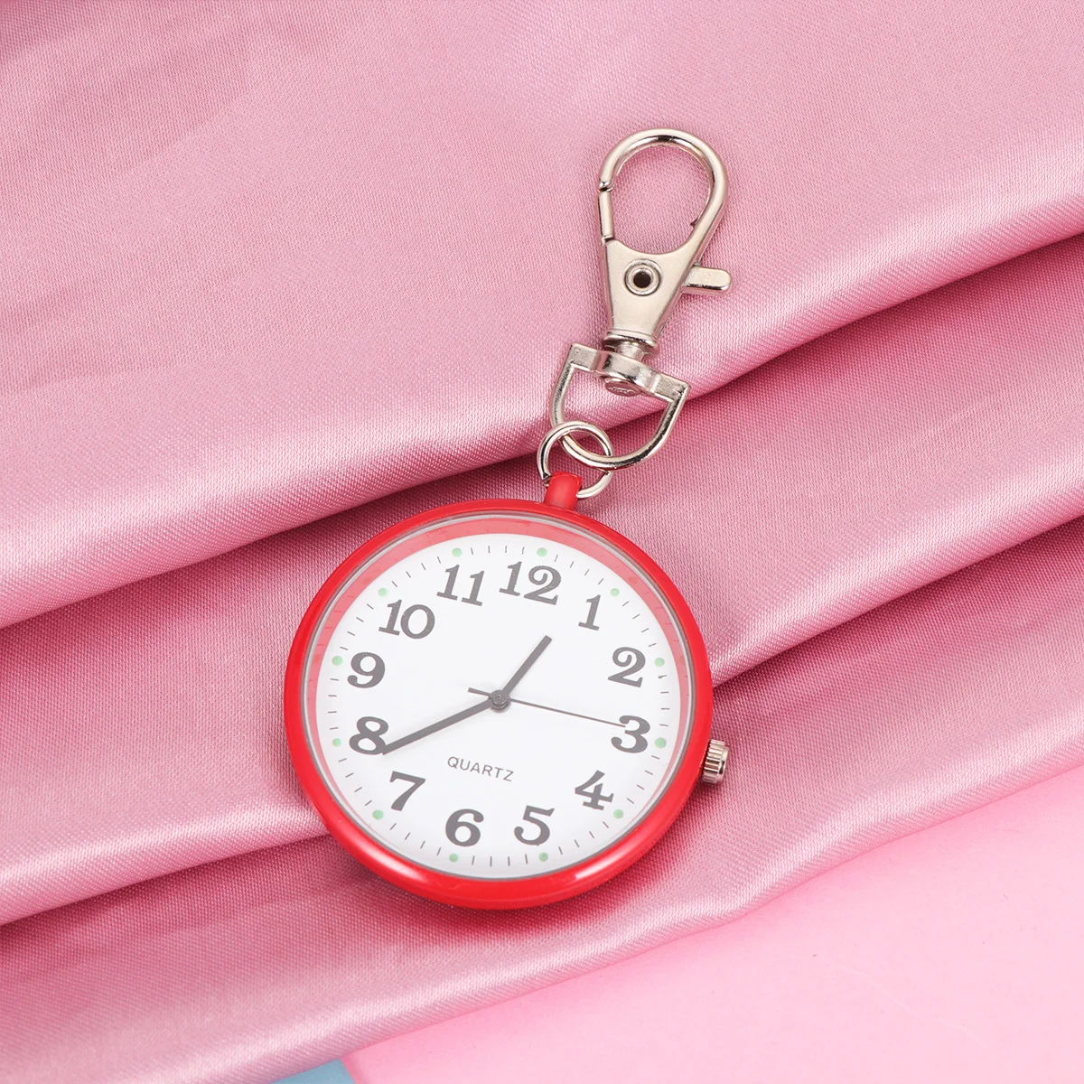 

Vintage Pocket Watch Necklace for Men Women Red Elegant Hanging Watch Pendant Chain Premium Movement Accurate Time Daily Party