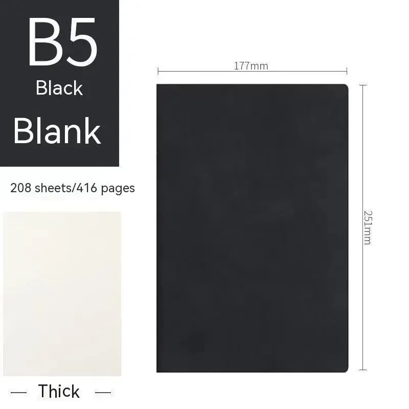 Thickened B5 Business Pu Notepad Sheepskin Student Stationary Notebook Lined Daily Planner Notebook Journal