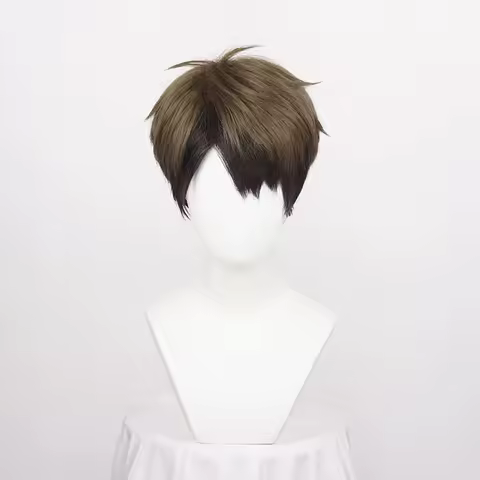 Volleyball Wakatoshi Ushijima Short Camel Ombre Heat Resistant Anime Cosplay Wig Ushijima Wakatoshi + Wig Cap