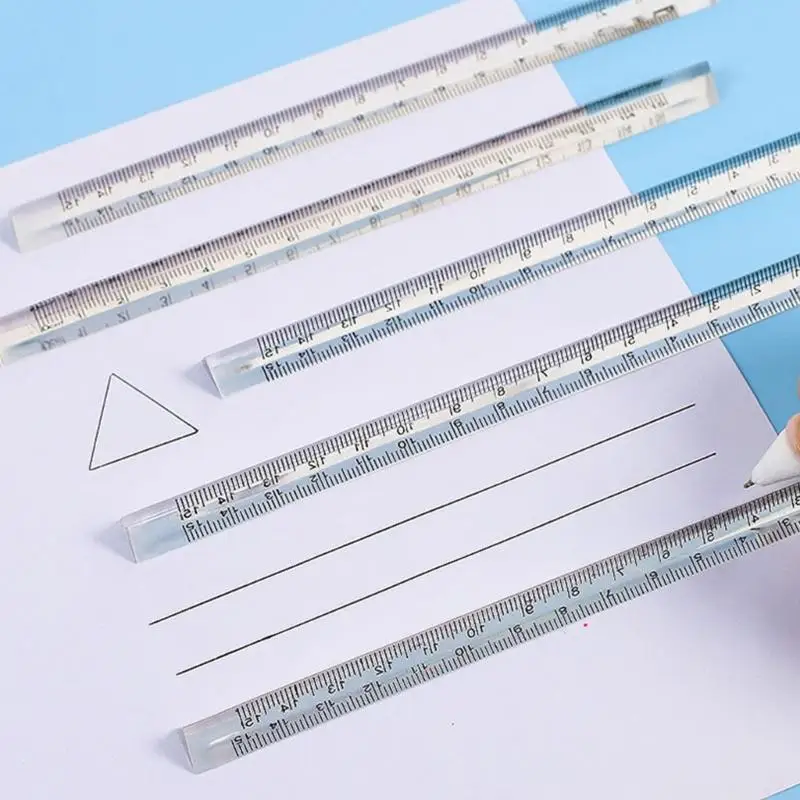 57QF 15cm/5,9 inch Clear Triangles Ruler Công cụ soạn thảo máy đo vẽ thẳng