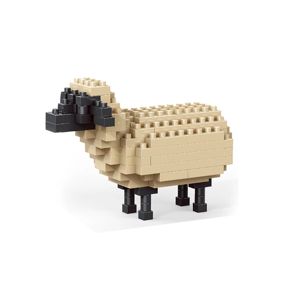 Mini blocos de construção de animais loucos - ovelhas, zebra, vaca, camelo, alpaca DIY alívio do estresse, decorações adoráveis de animais de mesa