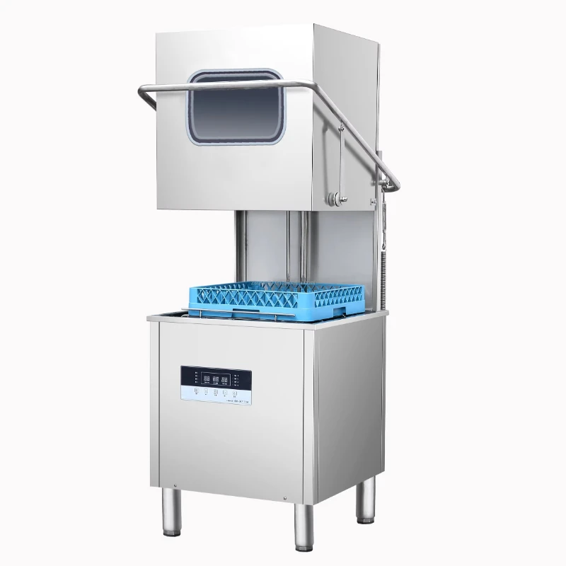 Commercial environmentally friendly stainless steel automatic industrial dishwasher suitable for use in restaurant kitchens