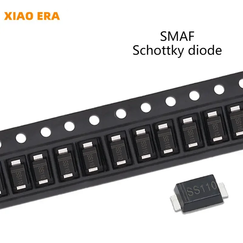 Diodo do retificador da barreira de SMD Schottky, DO-214AC, SS110F, ES1JF, RS1MF, SS36F, SS54F, SS14F, SS26F, US1MF, 1A, 20V, 30V, 40V, 50V, 60V, SMAF, 50 PCes