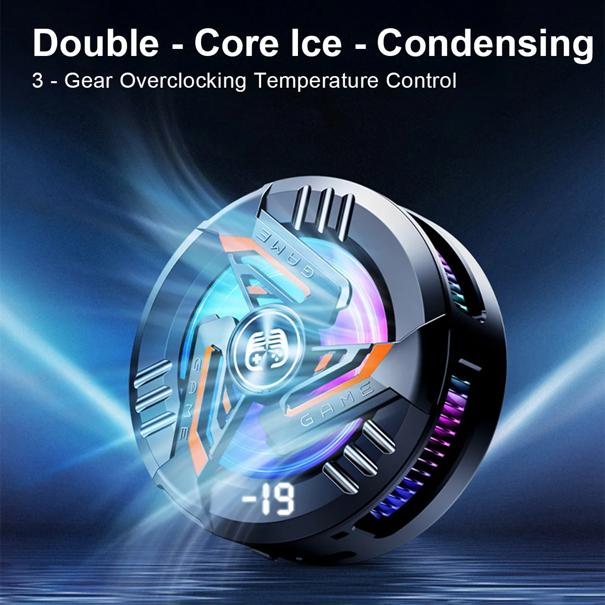 Magnetic Phone Cooler AI Digital Display Function 15W High Power 3-Speed Mode Switchable For Gaming Broadcasting Vlogger