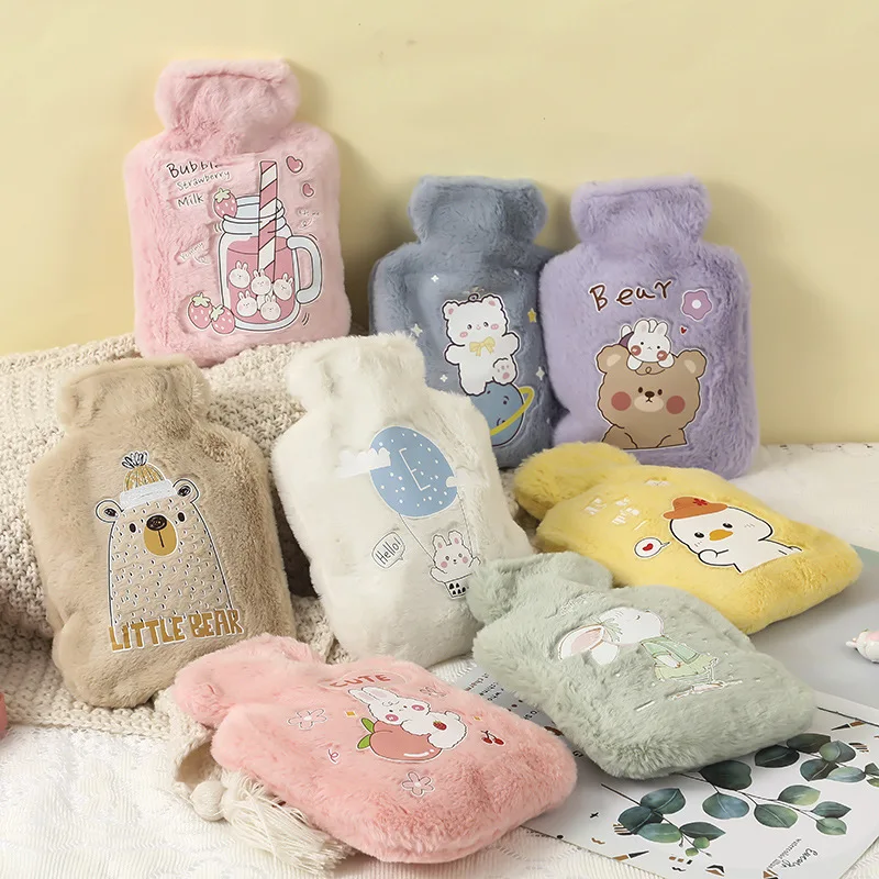 500ML Soft Hot Water Bottle Winter Hand Warmer Cute Kawaii Water Bottle for Girls Portable Waist Hand Bed Warm Bottles