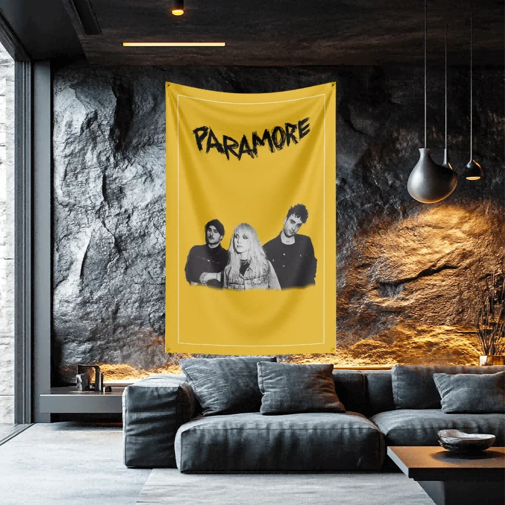 Paramore Tribute Music Flag  Polyester Decorative Banner For Home Bar Wall Decor Collector Gift