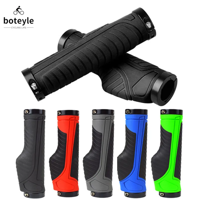 1 Pair Bicycle Grips Mountain Bike Handles MTB Grip TPR Rubber Shockproof Anti-Slip Bike Handlebar Grip Bicycle Part Accessories