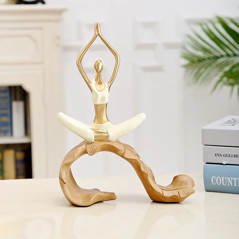 Nordic Yoga Girl Living Room Small Ornaments Home Decoration Gym Wine Cabinet TV Cabinet Desk Study Accessories