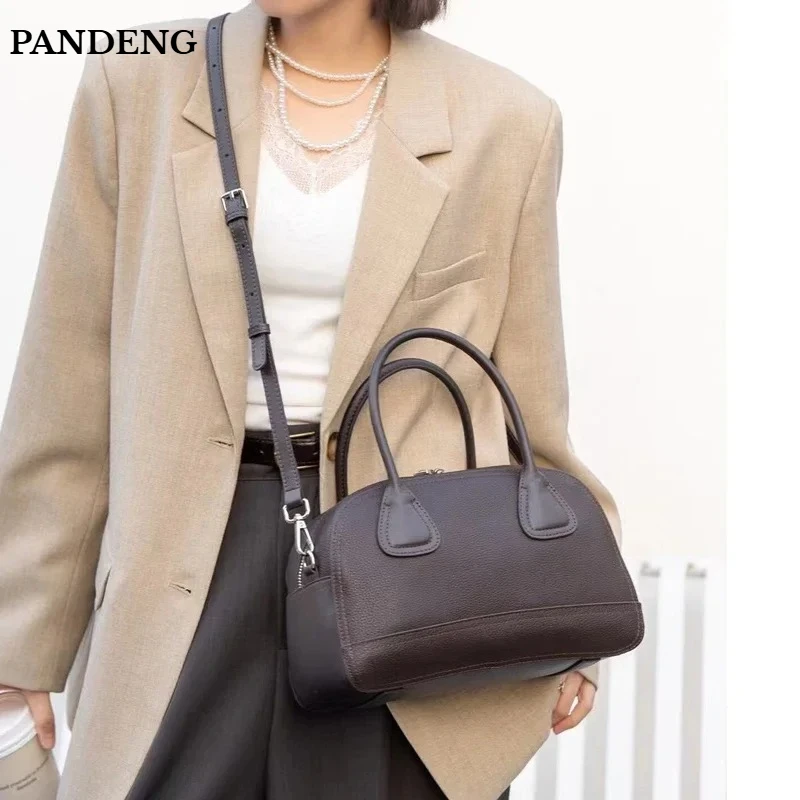 

Women's Cow Leather Shoulder Bag Ladies Natural Cowhide Casual Retro Handbags Female Fashion Designer Luxury Crossbody Bags Girl