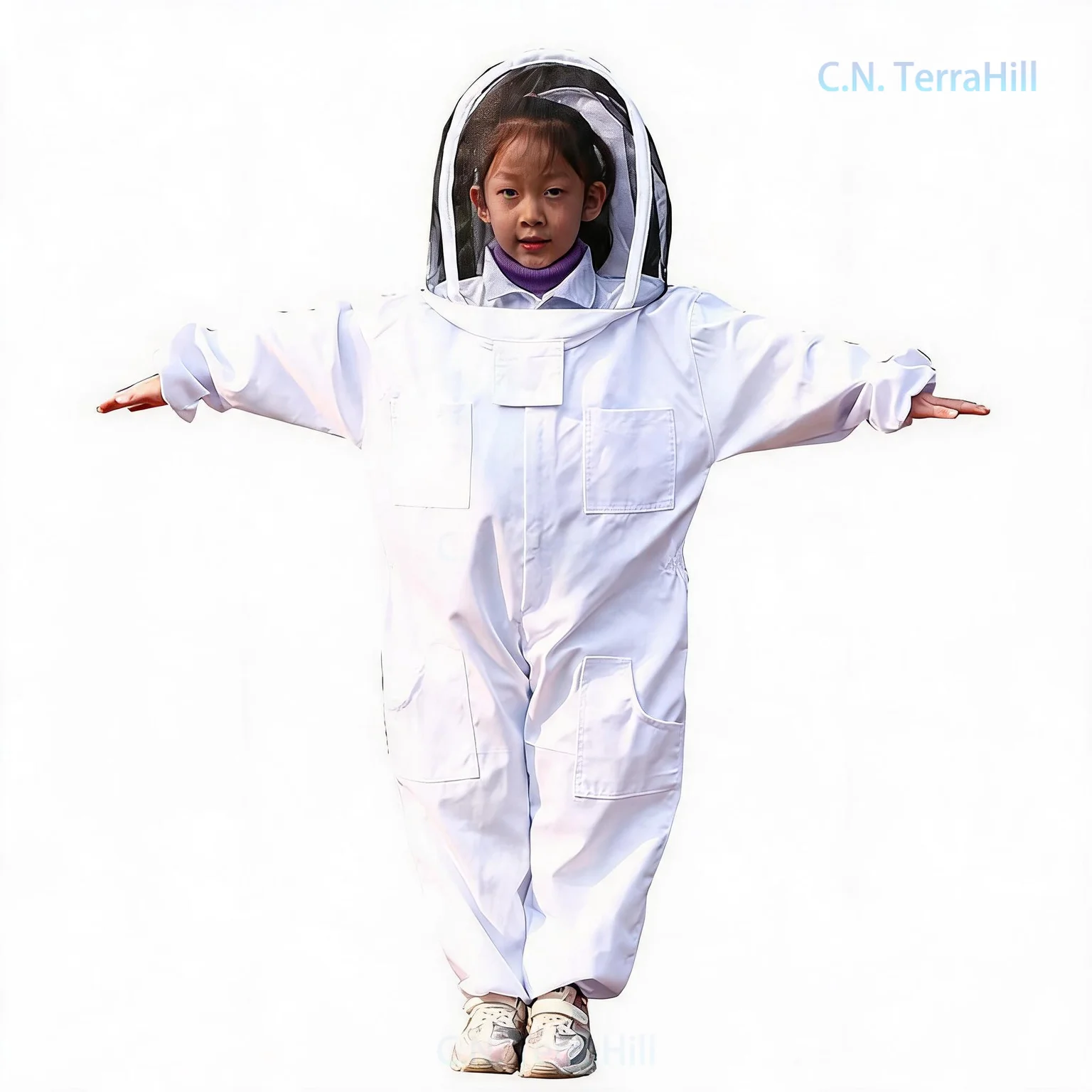 Children Beekeeping Suit Coverall Protective Bee Suit for Apiculture Safety Gear Yellow White Orange