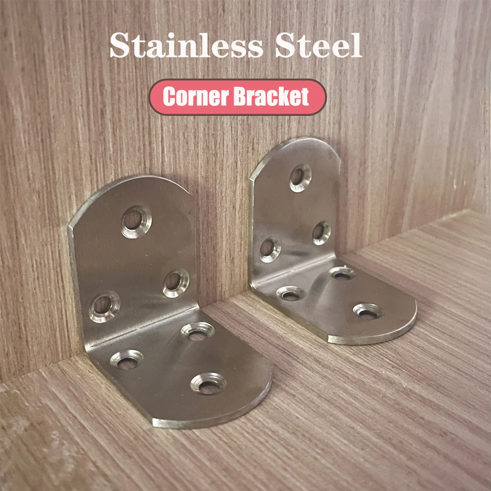 Heavy Duty L-Shaped Stainless Steel Bracket Angle Solid Stainless Steel 90-Degree Joint Support Right Angle Bracket Bracket,