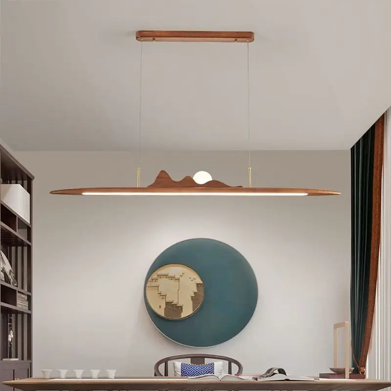 

Ancient Chinese Style Straight Strip Chandelier Used for Kitchen and Restaurant Living Room Pendent Lamp Indoor Lighting Fixture