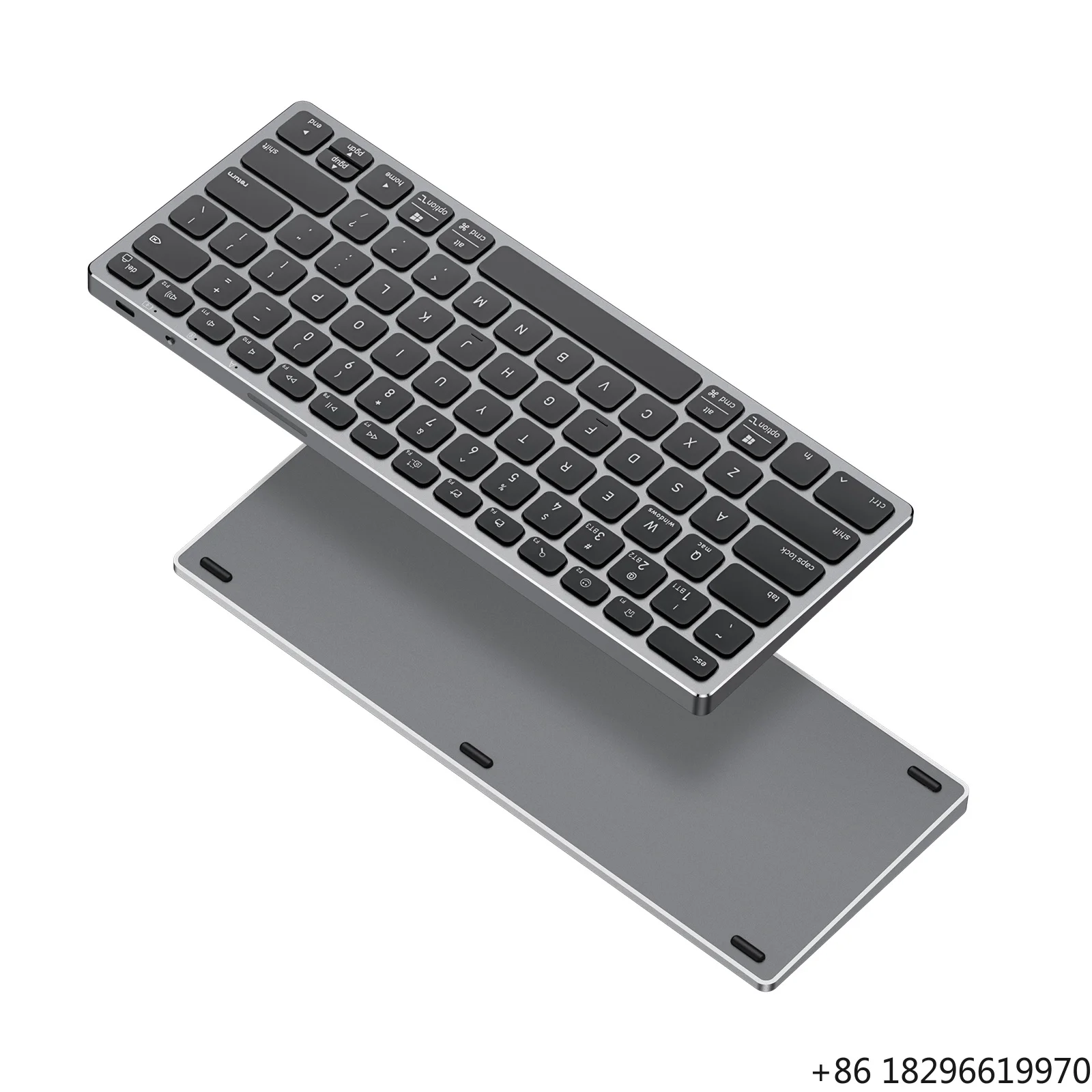 Aluminum Alloy Wireless Scissor Switch Keyboard Support 3 Devices Connection Laptop Tablet Phone