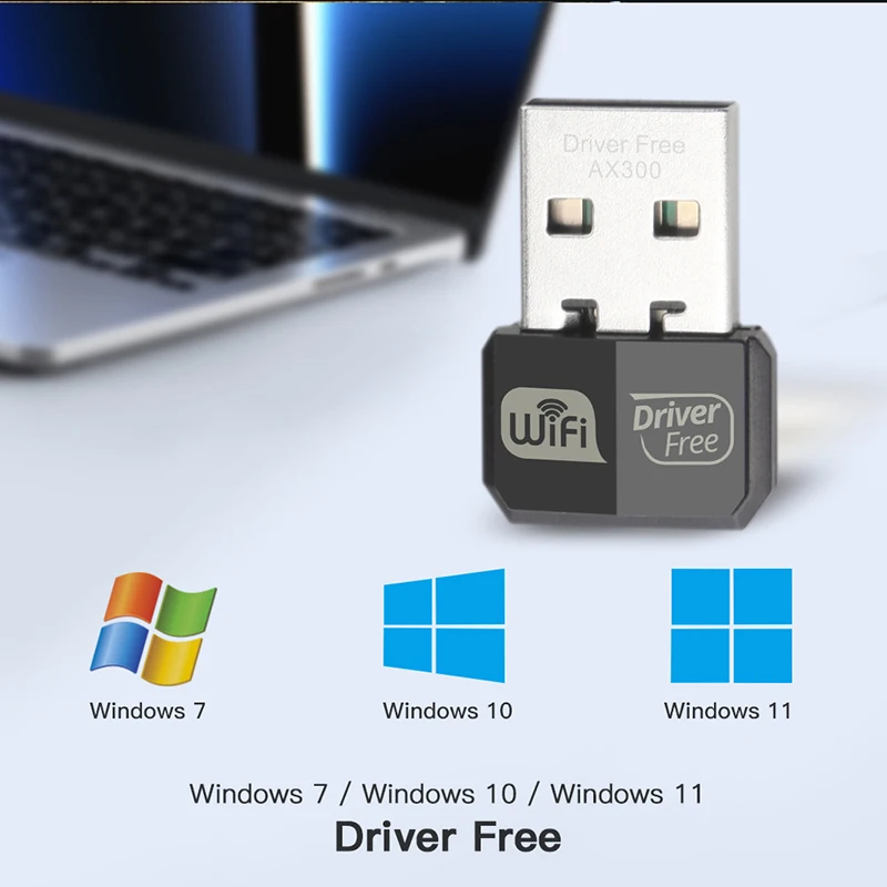 Uninterrupted WiFi 6 Connection for Computer, 2.4Ghz, 286Mbps, Driver Free, Ideal for Windows 7/10/11