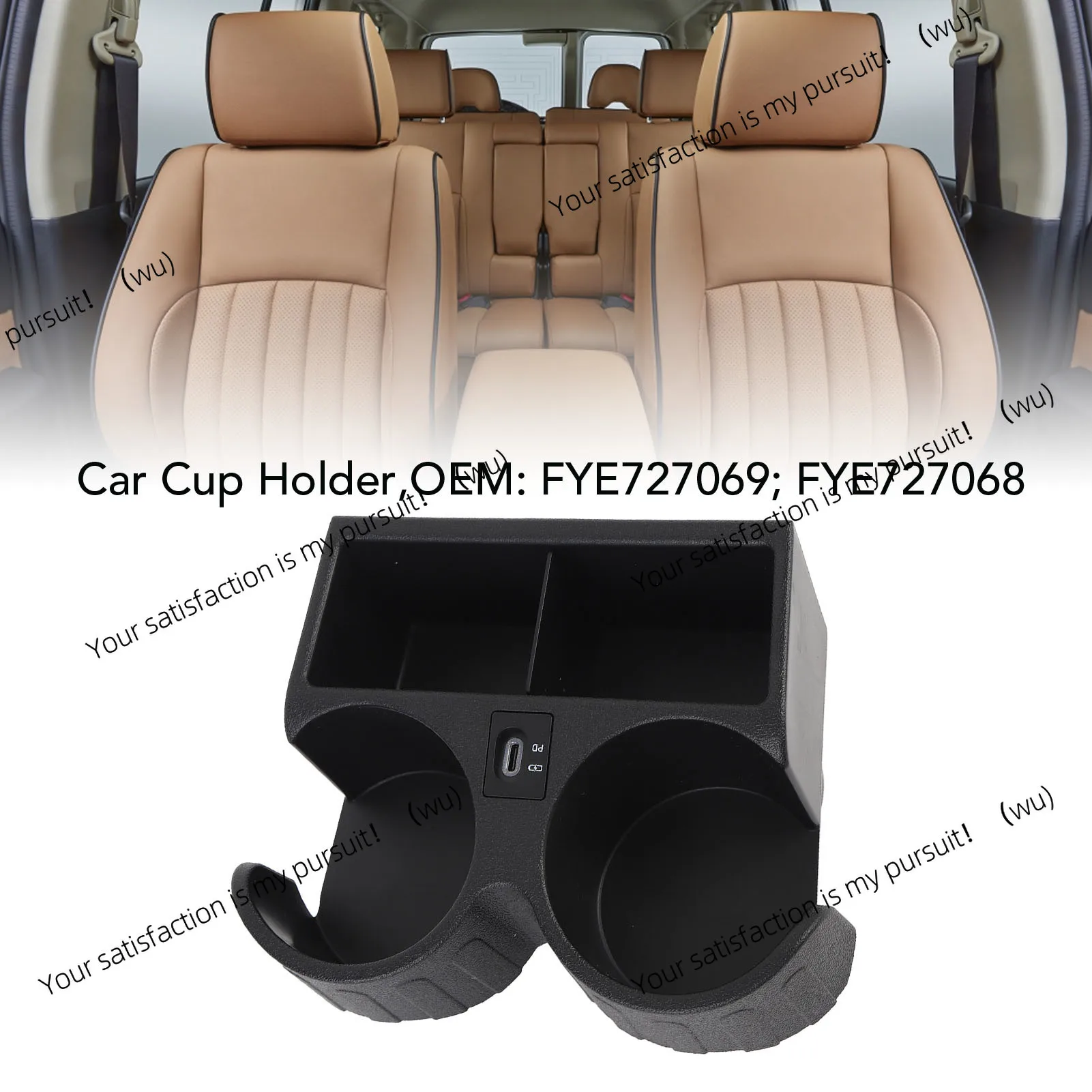 Car Cup Bottle Holder With Type-C Connector For Nissan Patrol Y61 1997-2023 Car Water Bottle Beverage Cup Holder FYE727069