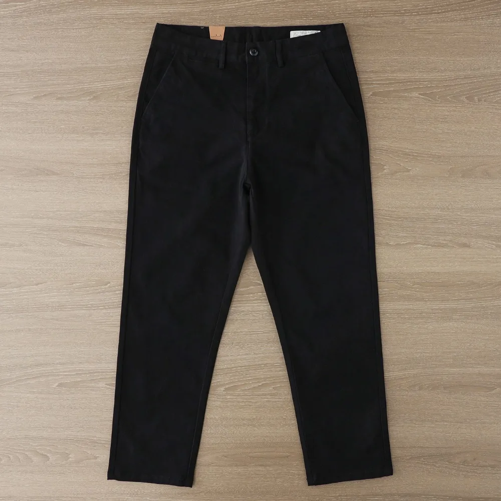 Micro-stretch nine-point pants Simple commuting casual pants Cotton slightly loose small straight pants