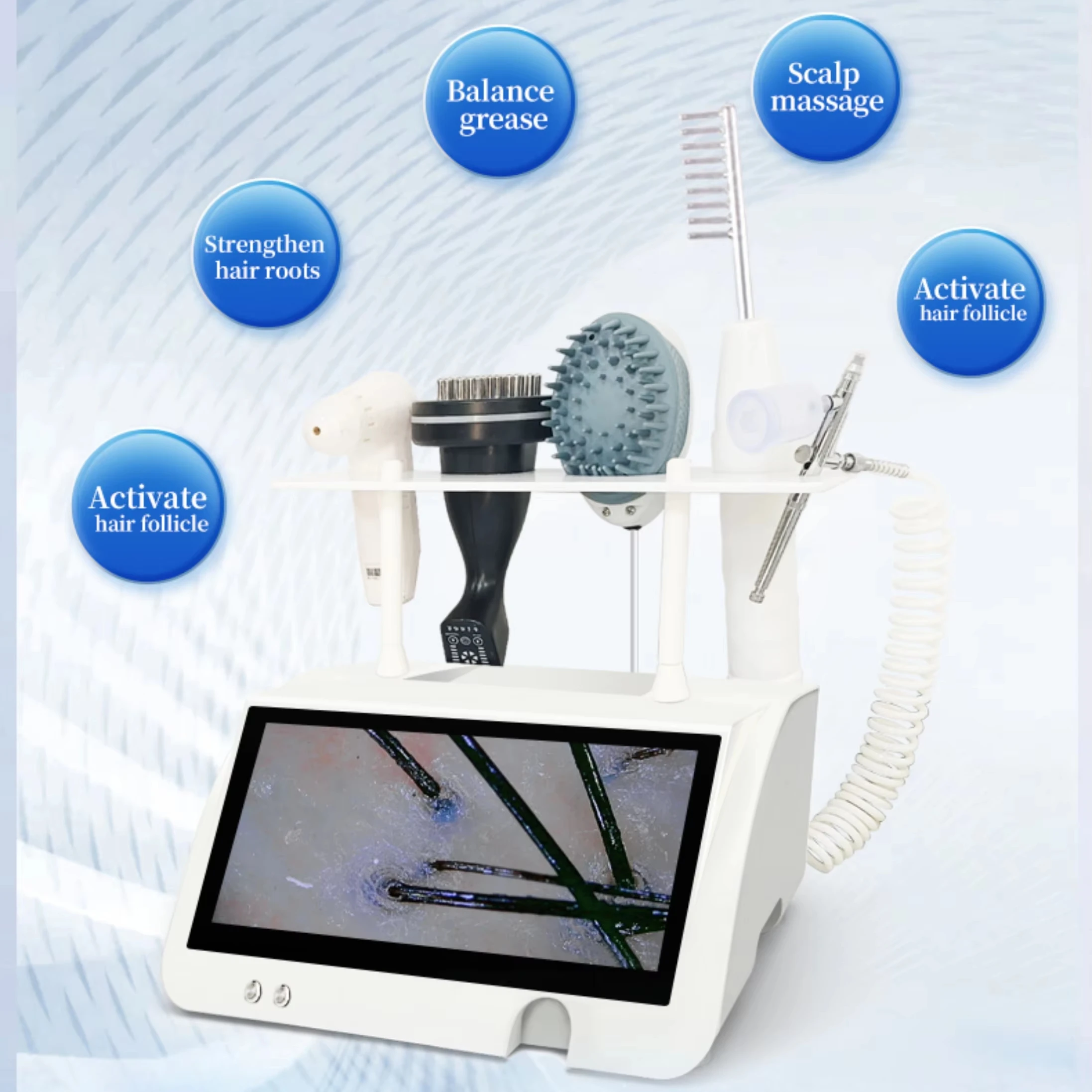 

Многофункциональный массажер для кожи головы 5 в 1 с функцией диагностики состояния кожи