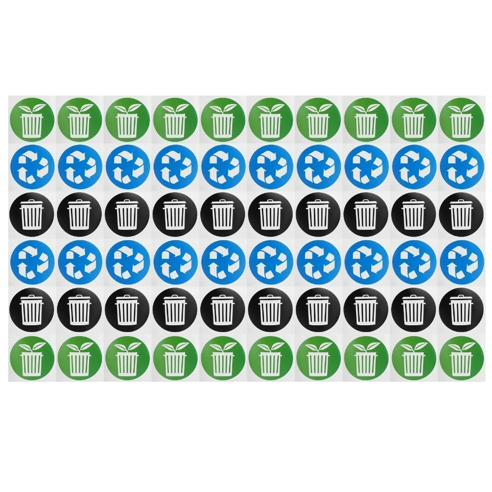 

60PCS Self-Adhesive Recycle Sticker Clear Circular Garbage Collection Sticker Easy to Use and Organize Lightweight