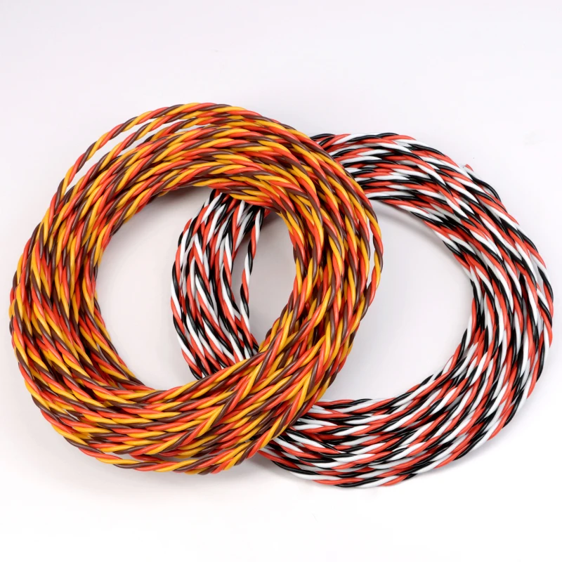 5/10M 3-Wege-Servo-Verlängerungskabel 22AWG/26AWG JR Futaba Gedrehtes Silikonkabel 30/60 Adern für RC-Flugzeug-Zubehör – Detail 10