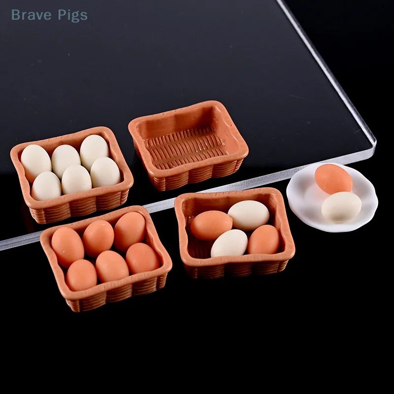 1/12 Dollhouse Simulation Egg Tray Model Dollhouse Mini Kitchen Decoration Dolls House Accessories Pretend Play Toys