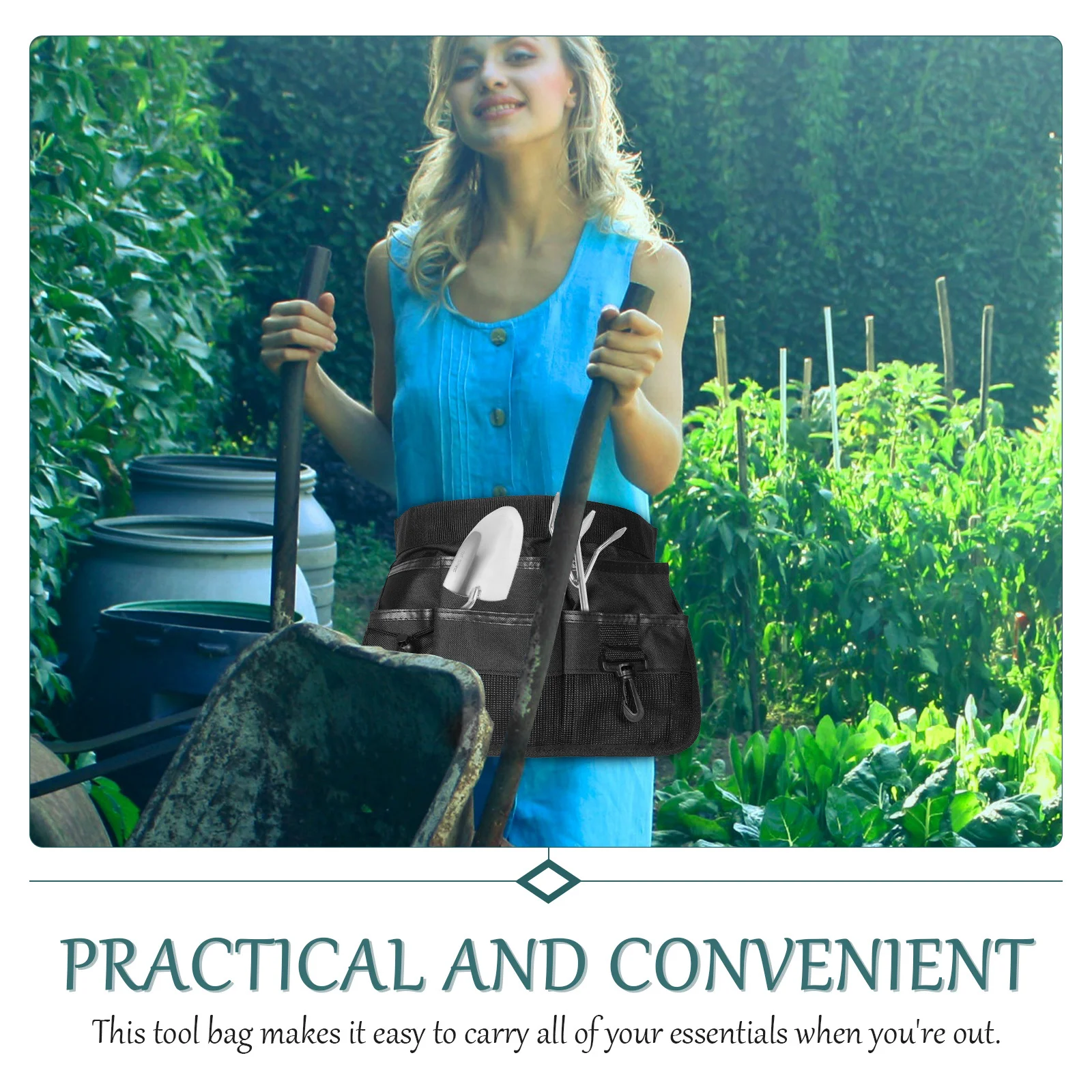 

Oxford Fabric Gardening Tool Organizer Multiple Pockets for Gardener Barber Durable Easy Clean Storage Waist Bag