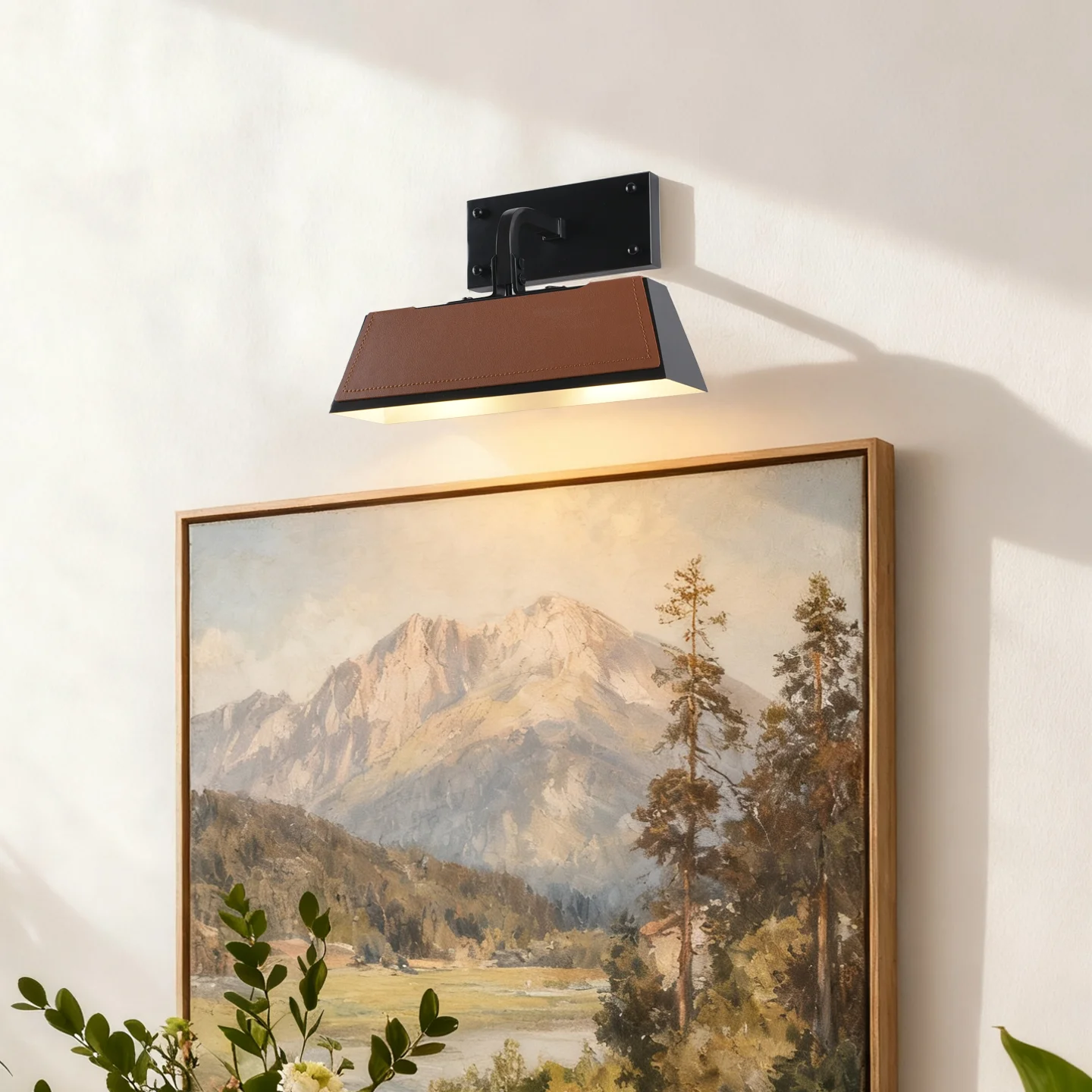 Brass Leather Bathroom Mirror Light，Art Retro Designer Wall Lamp，Living room picture lamp，Hotel lobby house number light