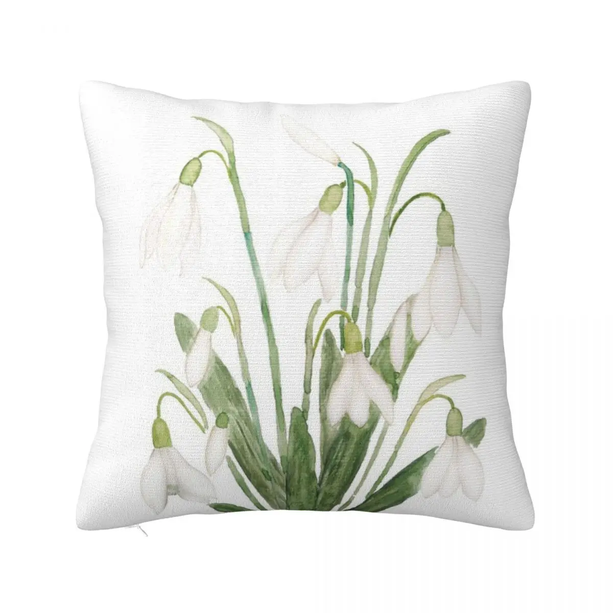 Hand Painted White Snowdrop Flower Cushions Body Pillow Anime Decorative Pillowcase Pillow Case Pillow Cover