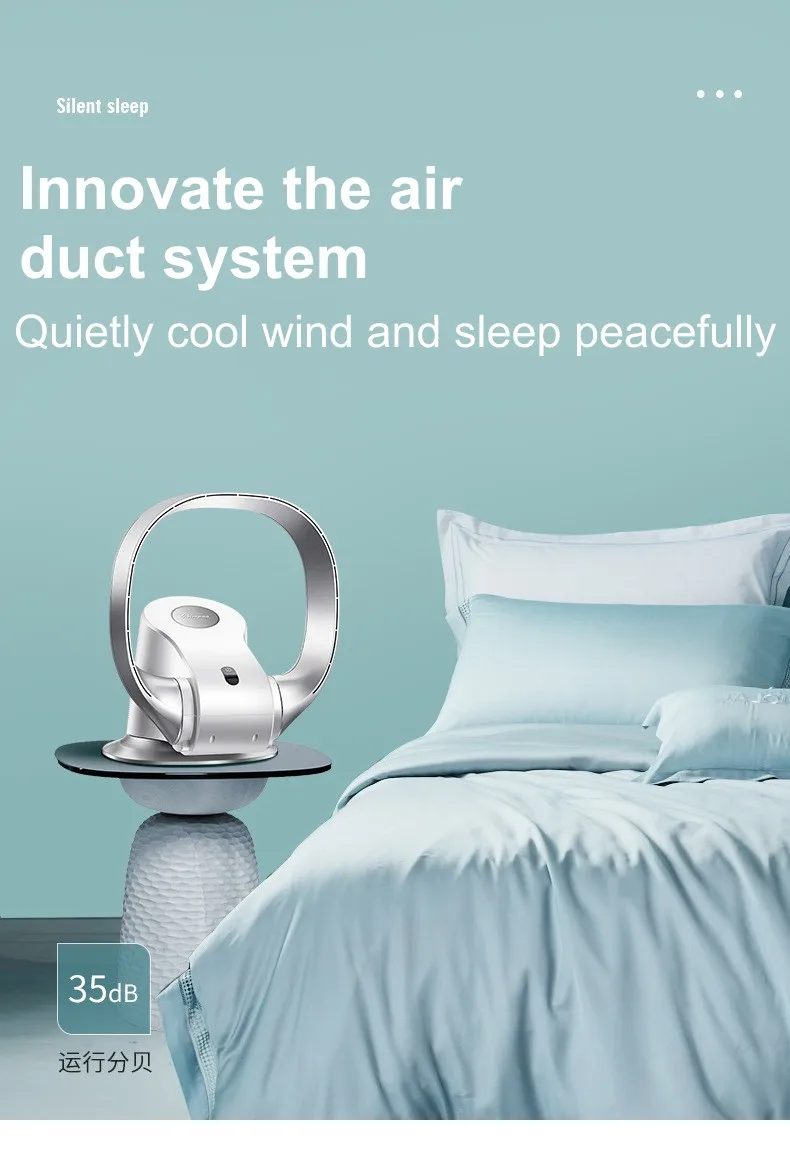 2023 neue 220V super leise variable Geschwindigkeit nicht schaufel los Lüfter Home Office hat den Remote Blade less Wand ventilator 12 Zoll вентилято� – Detail 15