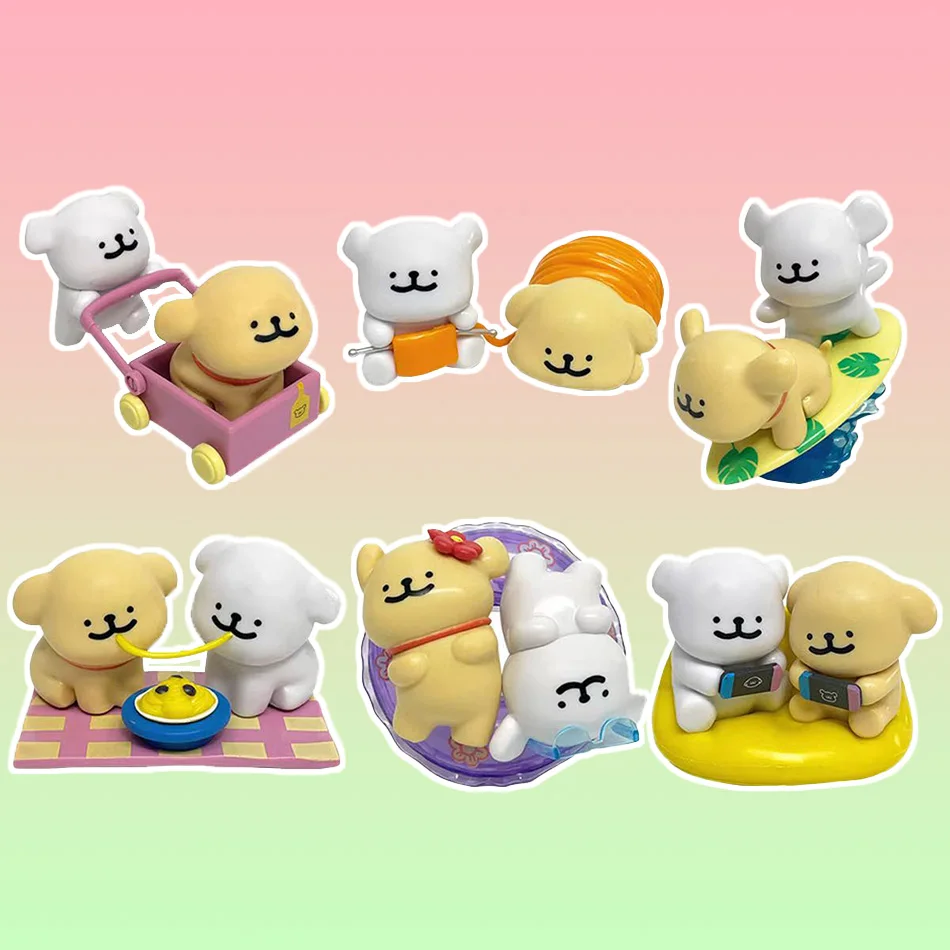 핫 뉴 몰티즈 조이풀 시리즈 강아지 액션 피규어 인형 장난감 데스크탑 장식 팬들을 위한 어린이 크리스마스 생일 선물