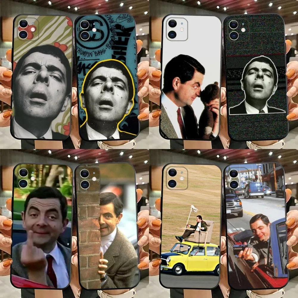 Funny Mr B-BeanS Phone Case For iPhone 15,14,13,12,11,Plus,Pro Max,XS,X,XR,SE,Mini,8,7 Soft Silicone Black Cover