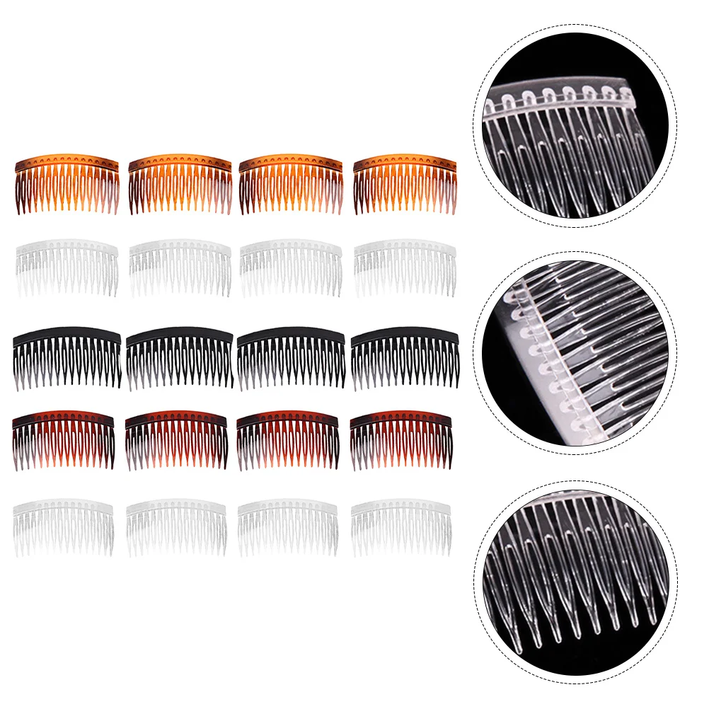 

25Pcs Durable Plastic Hair Side Comb Exquisite Detail No Snags Anti Frizz Hairdressing Accessories