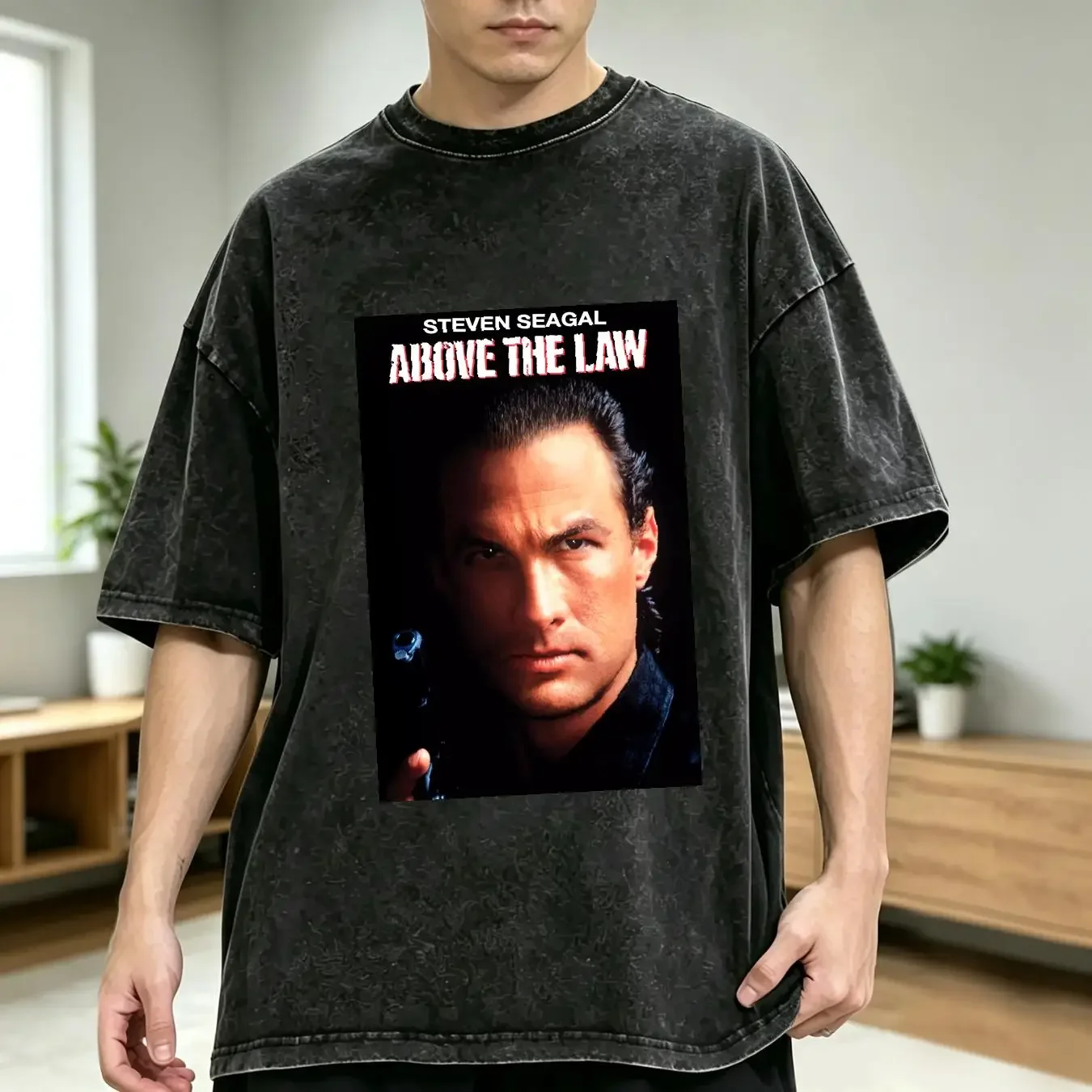 washed T Shirt Above The Law Steven Segal 80's Action Movie long or short sleeves vintage Washed fashion Casual Soft Stretched