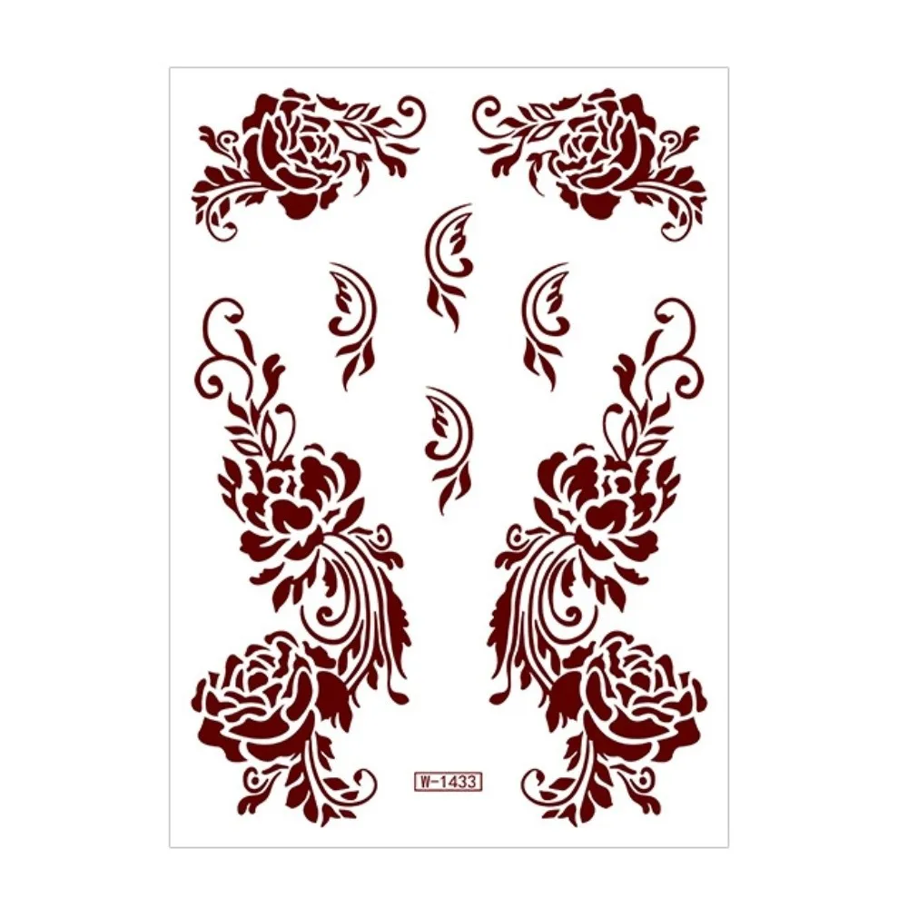 9 قطعة شارات نقل المياه ملصقات وشم الحناء الهند موقع قران زهرة الحناء الفورية الوشم المؤقت مقاوم للماء وهمية #2