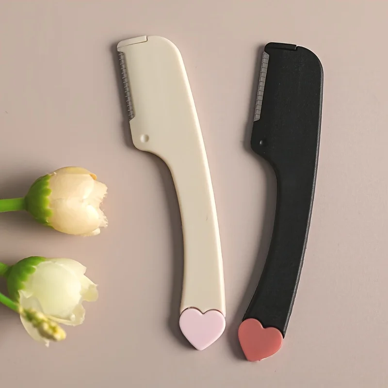 1Pcs Mini Razor Eyebrow Trimming Tool Lovely Straight Handle Large Love Eyebrow Shaver Factory Wholesale Portable Macro