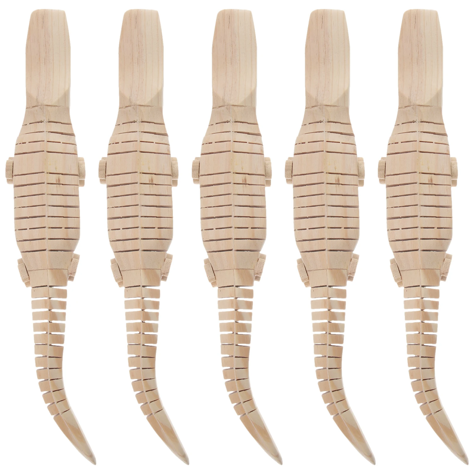 

5Pcs Wood Unfinished Compact Small Wooden DIY Wiggle Animal Handcraft Accessory Wood Model Toy Wiggle Toy