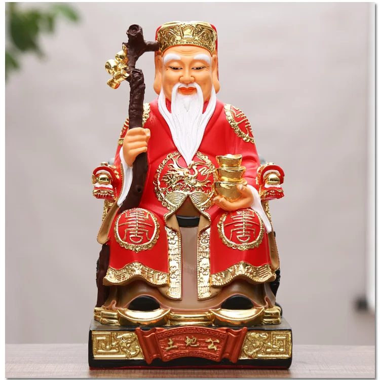 Large Asia Temple HOME efficacious eliminating evil amass fortunes blessing Golden God of earth TUDI GONG FENG SHUI statue