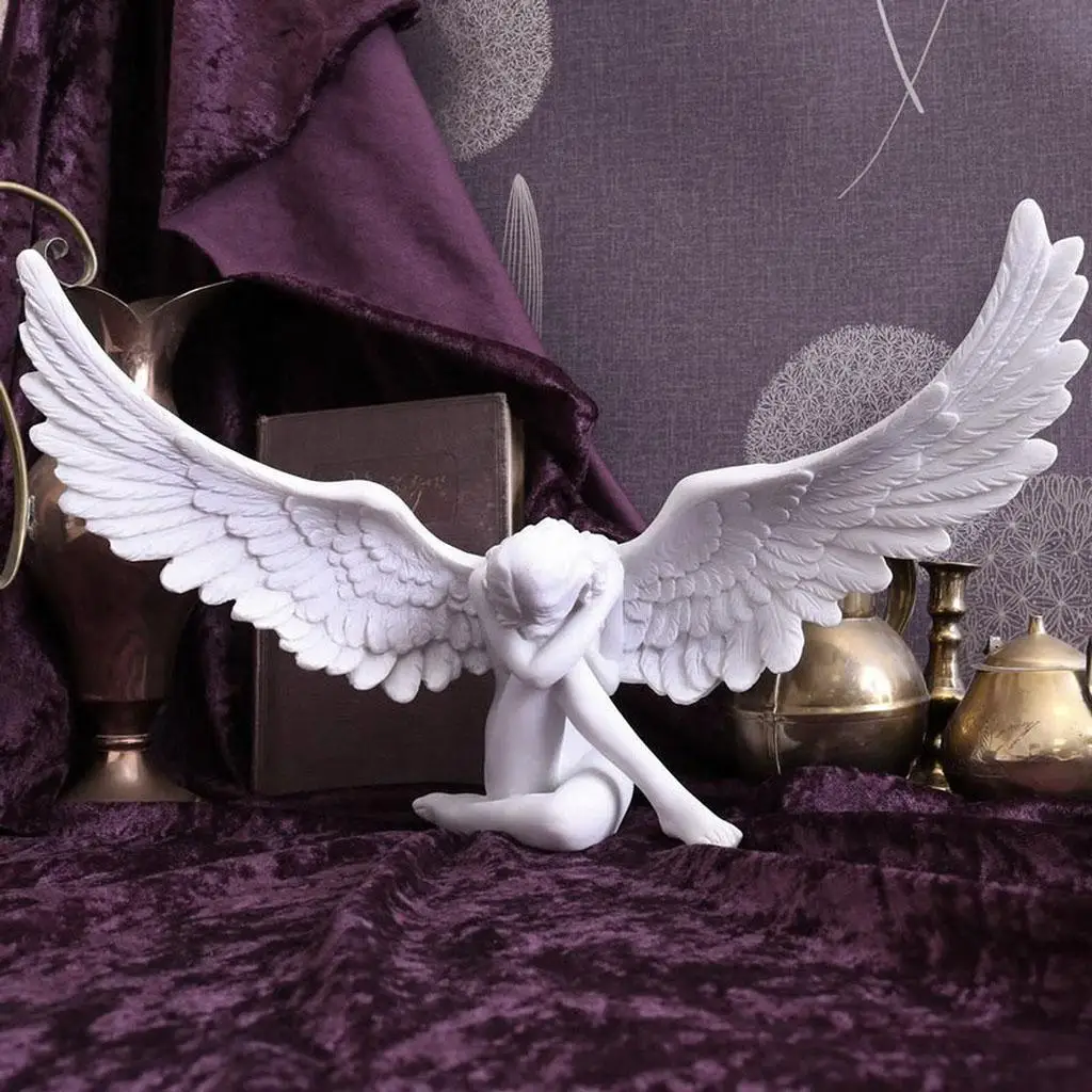 Angel Wing Figures Vivid 3D Angel Sculpture Art Bedroom Hotel Decor Ornament