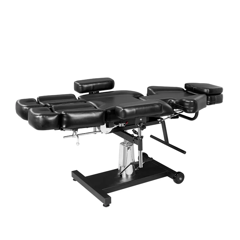 クラシックヨーロピアンスタイルヘビーデューティ油圧ポンプタトゥーチェアスパベッド美容折りたたみマッサージベッド